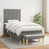 Image de Sommier À Lattes De Lit Avec Matelas Gris Foncé 90x200 Cm Tissu Vidaxl