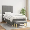 Image de Sommier À Lattes De Lit Avec Matelas Gris Foncé 100x200cm Tissu Vidaxl