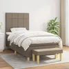 Image de Sommier À Lattes De Lit Avec Matelas Taupe 100x200 Cm Tissu Vidaxl