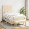 Image de Sommier À Lattes De Lit Avec Matelas Crème 100x200 Cm Tissu Vidaxl