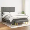 Image de Sommier À Lattes De Lit Avec Matelas Gris Foncé 140x200cm Tissu Vidaxl