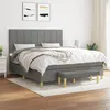 Image de Sommier À Lattes De Lit Avec Matelas Gris Foncé 180x200cm Tissu Vidaxl