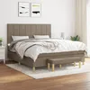 Image de Sommier À Lattes De Lit Avec Matelas Taupe 180x200 Cm Tissu Vidaxl