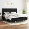 Image de Sommier À Lattes De Lit Avec Matelas Noir 200x200 Cm Tissu Vidaxl