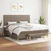 Image de Sommier À Lattes De Lit Avec Matelas Taupe 200x200 Cm Tissu Vidaxl