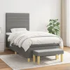 Image de Sommier À Lattes De Lit Avec Matelas Gris Foncé 80x200 Cm Tissu Vidaxl