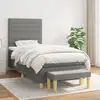 Image de Sommier À Lattes De Lit Avec Matelas Gris Foncé 90x200 Cm Tissu Vidaxl