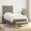 Image de Sommier À Lattes De Lit Avec Matelas Taupe 90x200 Cm Tissu Vidaxl