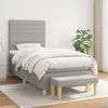 Image de Sommier À Lattes De Lit Avec Matelas Gris Clair 100x200cm Tissu Vidaxl