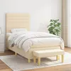 Image de Sommier À Lattes De Lit Avec Matelas Crème 100x200 Cm Tissu Vidaxl