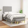 Image de Sommier À Lattes De Lit Avec Matelas Gris Clair 120x200cm Tissu Vidaxl
