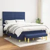 Image de Sommier À Lattes De Lit Avec Matelas Bleu 140x190 Cm Tissu Vidaxl