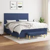 Image de Sommier À Lattes De Lit Avec Matelas Bleu 160x200 Cm Tissu Vidaxl