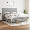 Image de Sommier À Lattes De Lit Avec Matelas Gris Clair 180x200cm Tissu Vidaxl