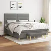 Image de Sommier À Lattes De Lit Avec Matelas Gris Foncé 180x200cm Tissu Vidaxl