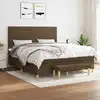 Image de Sommier À Lattes De Lit Avec Matelas Marron Foncé 180x200 Cm Vidaxl