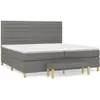 Image de Sommier À Lattes De Lit Avec Matelas Gris Foncé 200x200cm Tissu Vidaxl