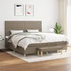 Image de Sommier À Lattes De Lit Avec Matelas Taupe 200x200 Cm Tissu Vidaxl