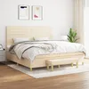 Image de Sommier À Lattes De Lit Avec Matelas Crème 200x200 Cm Tissu Vidaxl
