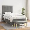Image de Sommier À Lattes De Lit Avec Matelas Gris Foncé 80x200 Cm Tissu Vidaxl