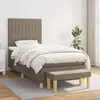 Image de Sommier À Lattes De Lit Avec Matelas Taupe 90x190 Cm Tissu Vidaxl