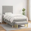 Image de Sommier À Lattes De Lit Avec Matelas Gris Clair 100x200cm Tissu Vidaxl