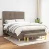 Image de Sommier À Lattes De Lit Avec Matelas Taupe 140x190 Cm Tissu Vidaxl