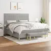 Image de Sommier À Lattes De Lit Avec Matelas Gris Clair 160x200cm Tissu Vidaxl