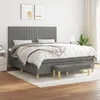 Image de Sommier À Lattes De Lit Avec Matelas Gris Foncé 160x200cm Tissu Vidaxl
