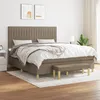 Image de Sommier À Lattes De Lit Avec Matelas Taupe 160x200 Cm Tissu Vidaxl