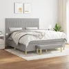 Image de Sommier À Lattes De Lit Avec Matelas Gris Clair 180x200cm Tissu Vidaxl