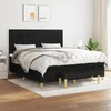 Image de Sommier À Lattes De Lit Avec Matelas Noir 180x200 Cm Tissu Vidaxl