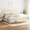 Image de Sommier À Lattes De Lit Avec Matelas Crème 200x200 Cm Tissu Vidaxl
