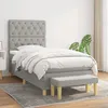 Image de Sommier À Lattes De Lit Avec Matelas Gris Clair 80x200 Cm Tissu Vidaxl