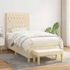 Image de Sommier À Lattes De Lit Et Matelas Crème 90x190 Cm Tissu Vidaxl
