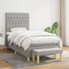 Image de Sommier À Lattes De Lit Avec Matelas Gris Clair 90x200 Cm Tissu Vidaxl