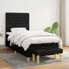 Image de Sommier À Lattes De Lit Avec Matelas Noir 90x200 Cm Tissu Vidaxl