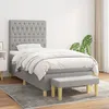 Image de Sommier À Lattes De Lit Avec Matelas Gris Clair 100x200cm Tissu Vidaxl