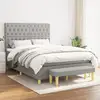 Image de Sommier À Lattes De Lit Avec Matelas Gris Clair 140x200cm Tissu Vidaxl