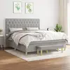 Image de Sommier À Lattes De Lit Avec Matelas Gris Clair 160x200cm Tissu Vidaxl
