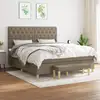 Image de Sommier À Lattes De Lit Avec Matelas Taupe 160x200 Cm Tissu Vidaxl
