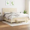 Image de Sommier À Lattes De Lit Avec Matelas Crème 160x200 Cm Tissu Vidaxl