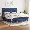Image de Sommier À Lattes De Lit Avec Matelas Bleu 160x200 Cm Tissu Vidaxl