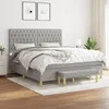 Image de Sommier À Lattes De Lit Avec Matelas Gris Clair 180x200cm Tissu Vidaxl