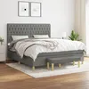 Image de Sommier À Lattes De Lit Avec Matelas Gris Foncé 180x200cm Tissu Vidaxl