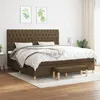Image de Sommier À Lattes De Lit Avec Matelas Marron Foncé 200x200 Cm Vidaxl