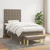 Image de Sommier À Lattes De Lit Avec Matelas Taupe 80x200 Cm Tissu Vidaxl