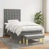 Image de Sommier À Lattes De Lit Et Matelas Gris Foncé 90x190 Cm Tissu Vidaxl