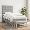 Image de Sommier À Lattes De Lit Avec Matelas Gris Clair 100x200cm Tissu Vidaxl