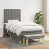 Image de Sommier À Lattes De Lit Avec Matelas Gris Foncé 100x200cm Tissu Vidaxl